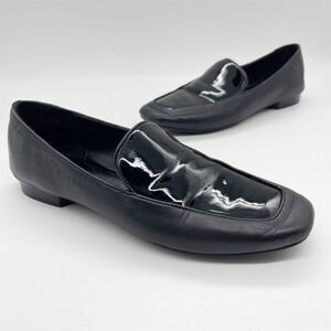 Donald J. Pliner Women's Black Patent Leather Loafers Size 8.5 Slip-On Flats‎